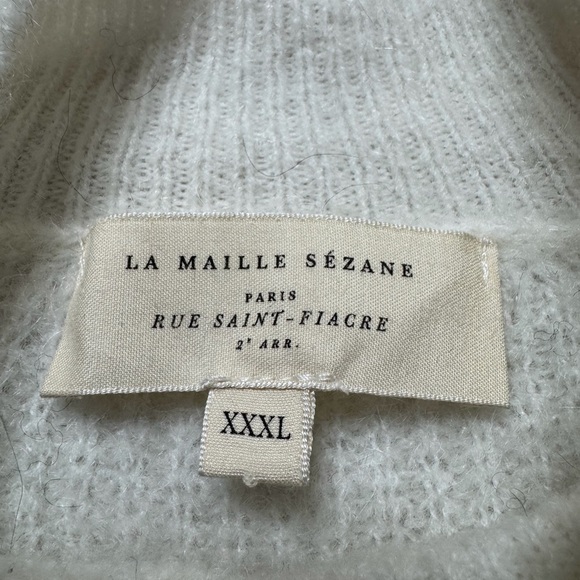 Sezane Trudy Mohair Coastal Striped Mock Neck Sweater XXXL - Picture 6 of 7